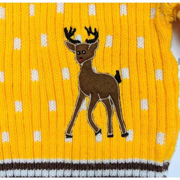 Vintage A Little Angel Deer Turtleneck Sweater Sz 18-24m - Picture 3 of 4